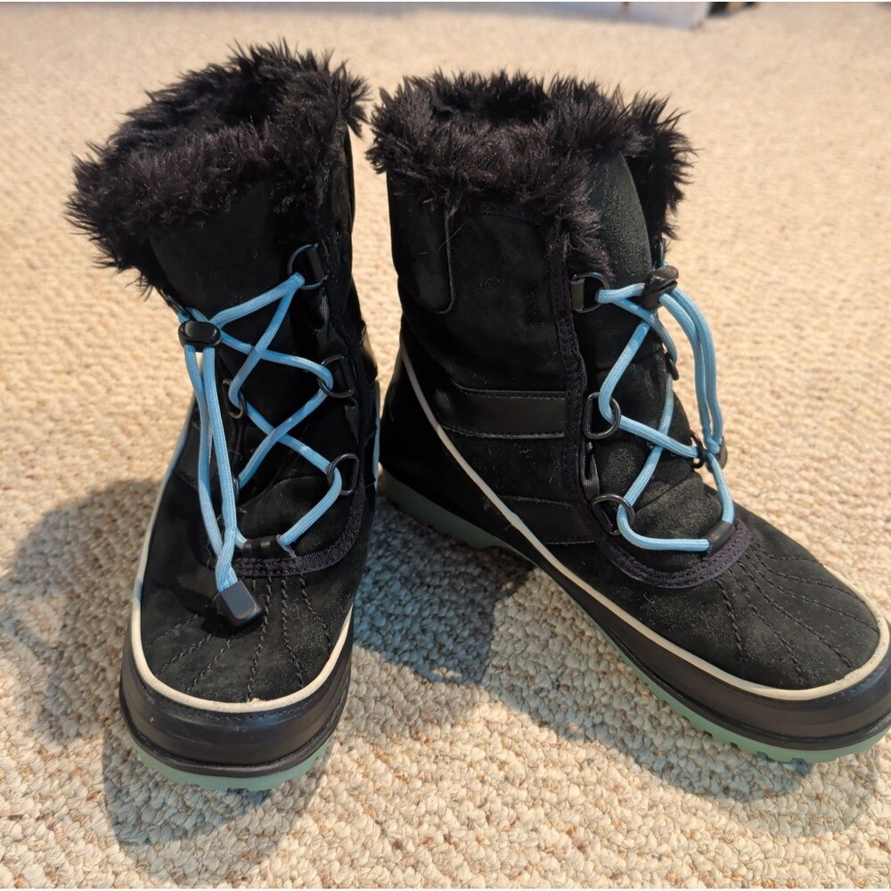 Sorel Tivoli II Winter Boots Womens US 6 Black Waterproof Faux Fur Snow